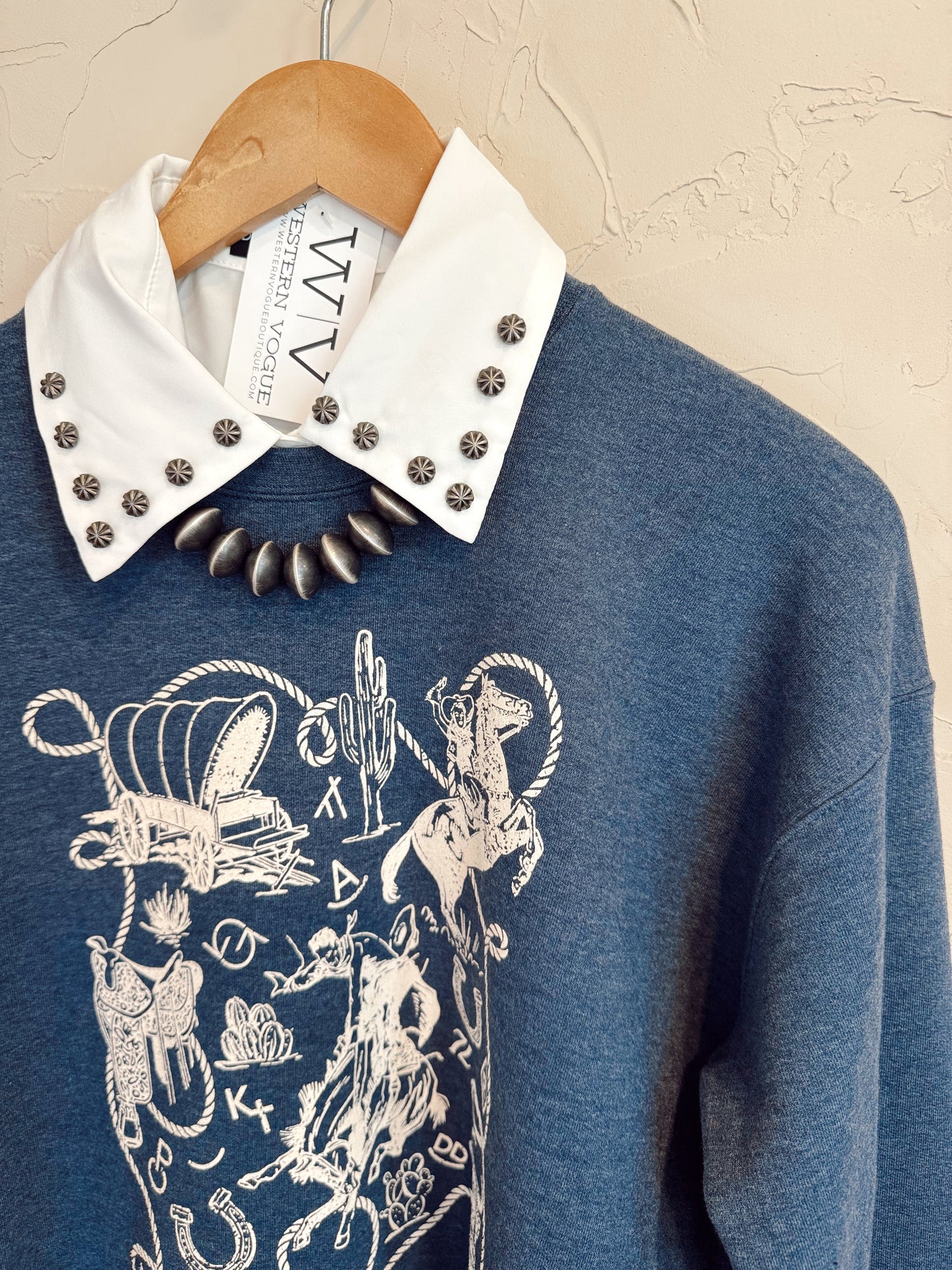 The White Studded Faux Collar