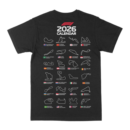 F1 2026 Race Calendar Graphic Tee