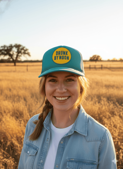 Drunk By Noon Patch Trucker Hat